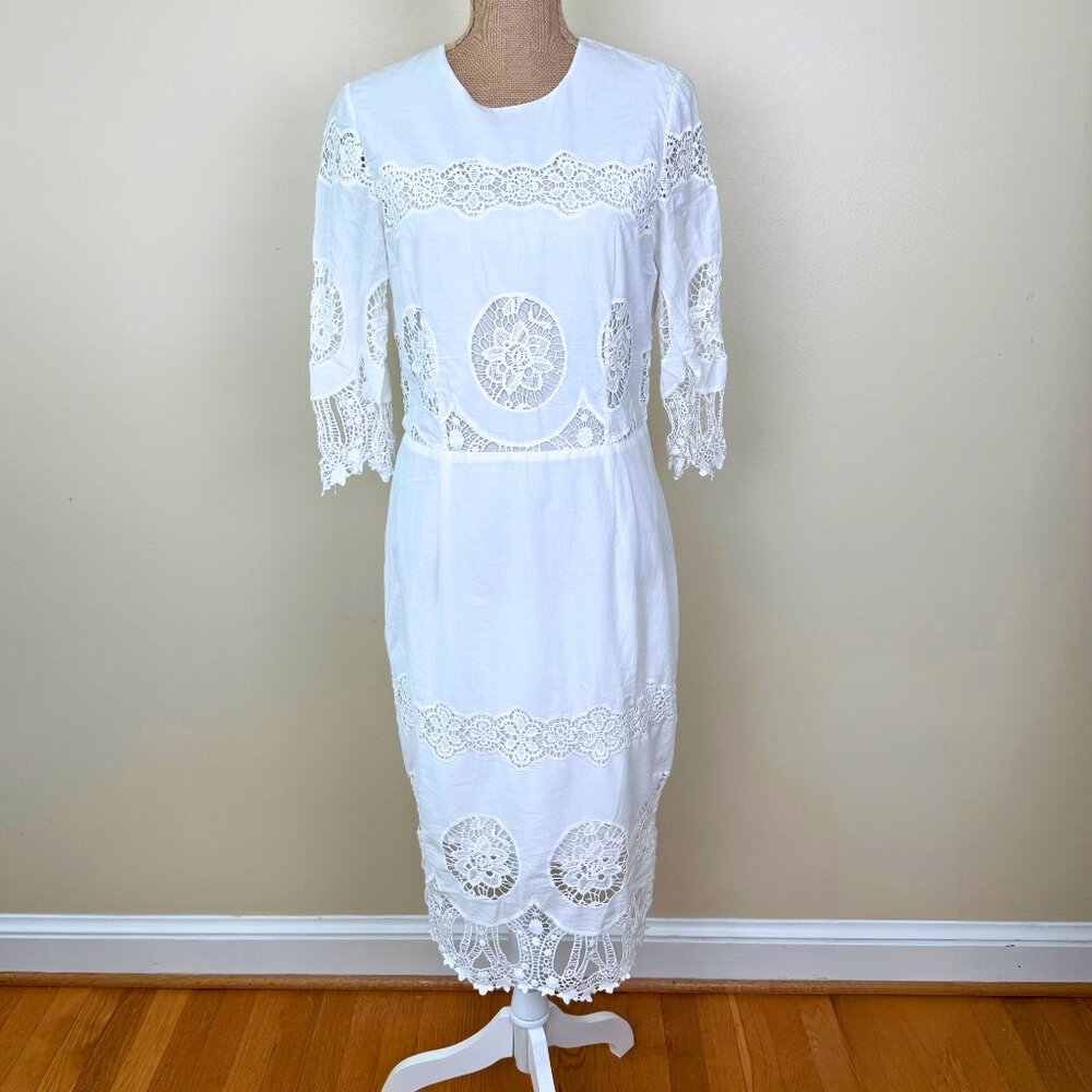 ✨ By Malene Birger White Lace Midi Dress | Size 40 (US 8) - Spring Sale 🌸